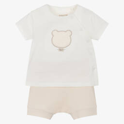 Mayoral Newborn-Boys Ivory & Beige Shorts Ensemble | Childrensalon Outlet