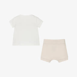 Mayoral Newborn-Boys Ivory & Beige Shorts Ensemble | Childrensalon Outlet