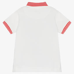 Mayoral-Boys Ivory Car Cotton Polo Shirt | Childrensalon Outlet