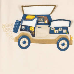 Mayoral-Boys Ivory Car Cotton Top | Childrensalon Outlet