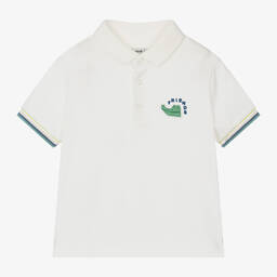 Mayoral-Boys Ivory Cotton Crocodile Polo Shirt | Childrensalon Outlet