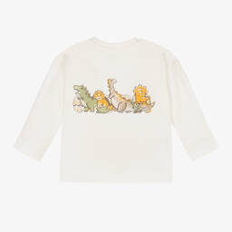 Mayoral-Кремовая хлопковая футболка с динозаврами | Childrensalon Outlet