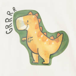 Mayoral-Boys Ivory Cotton Dinosaur T-Shirt | Childrensalon Outlet