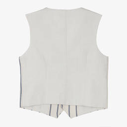 Mayoral-Boys Ivory Cotton & Linen Waistcoat | Childrensalon Outlet