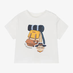 Mayoral-Boys Ivory Cotton Monkey T-Shirt | Childrensalon Outlet