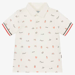 Mayoral-Boys Ivory Cotton Polo Shirt | Childrensalon Outlet