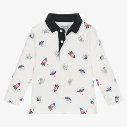 مايورال-توب رغبي قطن جيرسي لون عاجي أطفال ولادي | Childrensalon Outlet