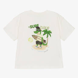Mayoral-Boys Ivory Cotton T-Shirt | Childrensalon Outlet