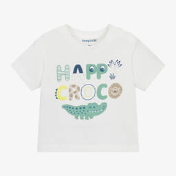 Mayoral-Boys Ivory Cotton T-Shirt | Childrensalon Outlet