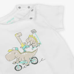 Mayoral-Boys Ivory Dino Cotton Tee | Childrensalon Outlet