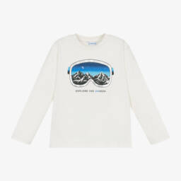Mayoral-Boys Ivory Mountain Graphic Tee | Childrensalon Outlet