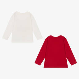 مايورال-توب قطن مستدام لون عاجي وأحمر (عدد 2) | Childrensalon Outlet