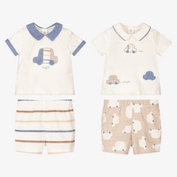 Mayoral Для новорожденных-Кремовый топ и шорты для мальчиков (2комплекта) | Childrensalon Outlet