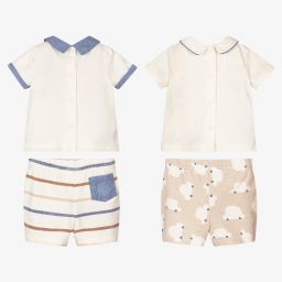 Mayoral Для новорожденных-Кремовый топ и шорты для мальчиков (2комплекта) | Childrensalon Outlet