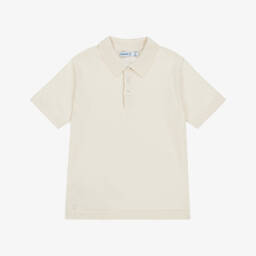 Mayoral-Boys Ivory Soft Knit Polo Top | Childrensalon Outlet