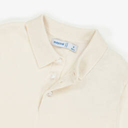 Mayoral-Boys Ivory Soft Knit Polo Top | Childrensalon Outlet