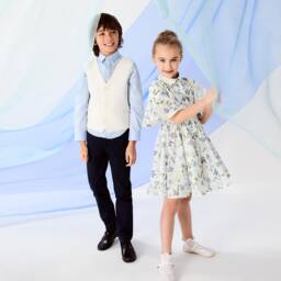 Mayoral-Кремовый полосатый льняной жилет для мальчиков | Childrensalon Outlet