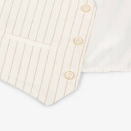 Mayoral-Кремовый полосатый льняной жилет для мальчиков | Childrensalon Outlet