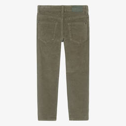 Mayoral-Boys Khaki Green Corduroy Trousers | Childrensalon Outlet