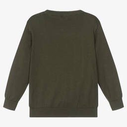 Mayoral-بلوفر قطن محبوك لون أخضر كاكي للأولاد | Childrensalon Outlet