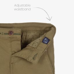 Mayoral-شورت قطن كانفاس لون أخضر كاكي للأولاد | Childrensalon Outlet