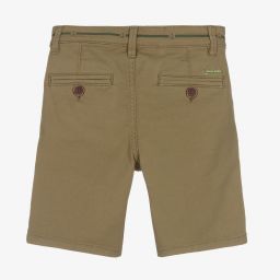 Mayoral-شورت قطن كانفاس لون أخضر كاكي للأولاد | Childrensalon Outlet