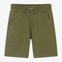 Mayoral Nukutavake-Boys Khaki Green Cotton Shorts | Childrensalon Outlet