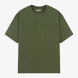 Mayoral Нукутаваке-Boys Khaki Green Cotton T-Shirt | Childrensalon Outlet