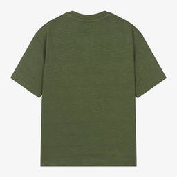 Mayoral Нукутаваке-Boys Khaki Green Cotton T-Shirt | Childrensalon Outlet