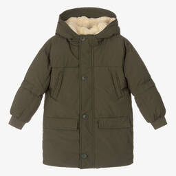 Mayoral-Длинная куртка цвета хаки с капюшоном для мальчиков | Childrensalon Outlet