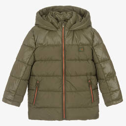مايورال-معطف بافر هودي لون أخضر كاكي للأولاد | Childrensalon Outlet