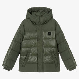 Mayoral Nukutavake-Boys Khaki Green Puffer Jacket | Childrensalon Outlet