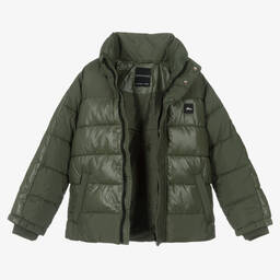 Mayoral Nukutavake-Boys Khaki Green Puffer Jacket | Childrensalon Outlet
