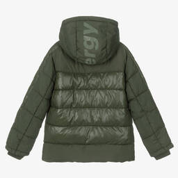 Mayoral Nukutavake-Boys Khaki Green Puffer Jacket | Childrensalon Outlet