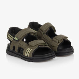 Mayoral-Boys Khaki Green Velcro Sandals | Childrensalon Outlet