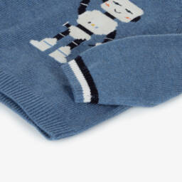 Mayoral-Boys Knit Robot Jumper in Blue | Childrensalon Outlet