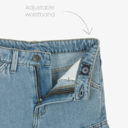 Mayoral Nukutavake-Boys Light Blue Denim Cargo Shorts | Childrensalon Outlet