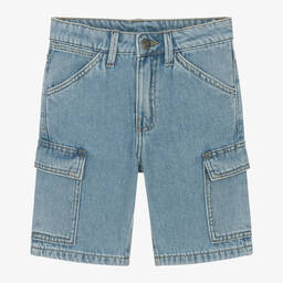 Mayoral Nukutavake-Boys Light Blue Denim Cargo Shorts | Childrensalon Outlet