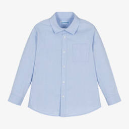 Mayoral-Boys Light Blue Twill Shirt | Childrensalon Outlet