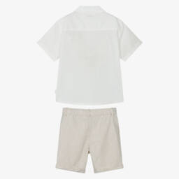 Mayoral-Кремовый комплект из льняной смеси для мальчиков | Childrensalon Outlet