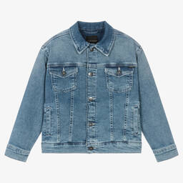 Mayoral Nukutavake-Boys Mid-Blue Cotton Denim Jacket | Childrensalon Outlet