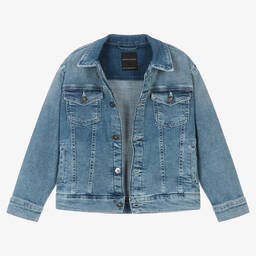 Mayoral Nukutavake-Boys Mid-Blue Cotton Denim Jacket | Childrensalon Outlet