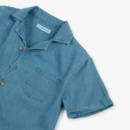 مايورال-قميص جينز أزرق متوسط للأولاد بأزرار | Childrensalon Outlet