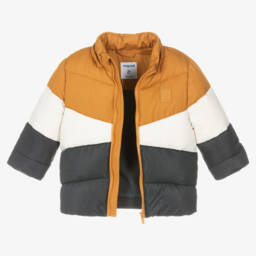 Mayoral-معطف بافر أطفال ولادي لون أصفر بألوان بلوك | Childrensalon Outlet