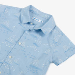 مايورال-قميص قطني أزرق بحري للأولاد | Childrensalon Outlet