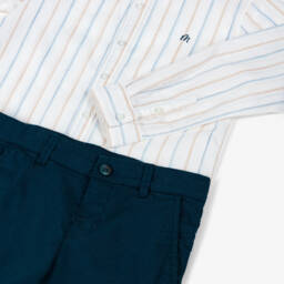 Mayoral-Boys Nautical Striped Cotton Ensemble | Childrensalon Outlet