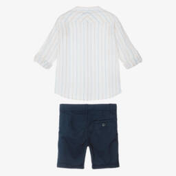 Mayoral-Boys Nautical Striped Cotton Ensemble | Childrensalon Outlet
