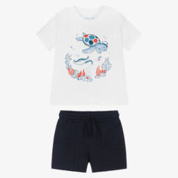 Mayoral-Boys Nautical White & Navy Set | Childrensalon Outlet