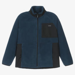 Mayoral Nukutavake-Boys Navy Blue & Black Fleece Zip-Up Top | Childrensalon Outlet