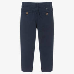 Mayoral-Boys Navy Blue Cotton Chinos | Childrensalon Outlet